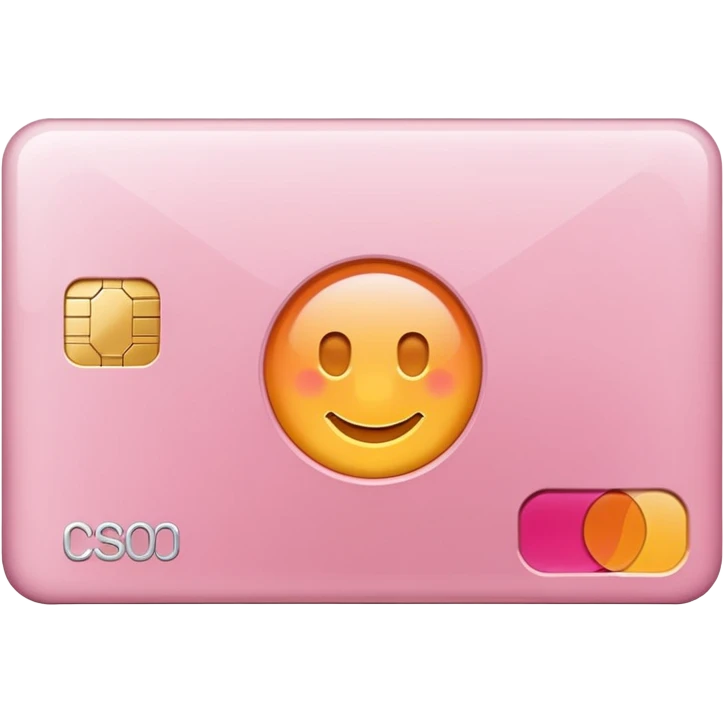 Make a credit card with light pink tones emoji