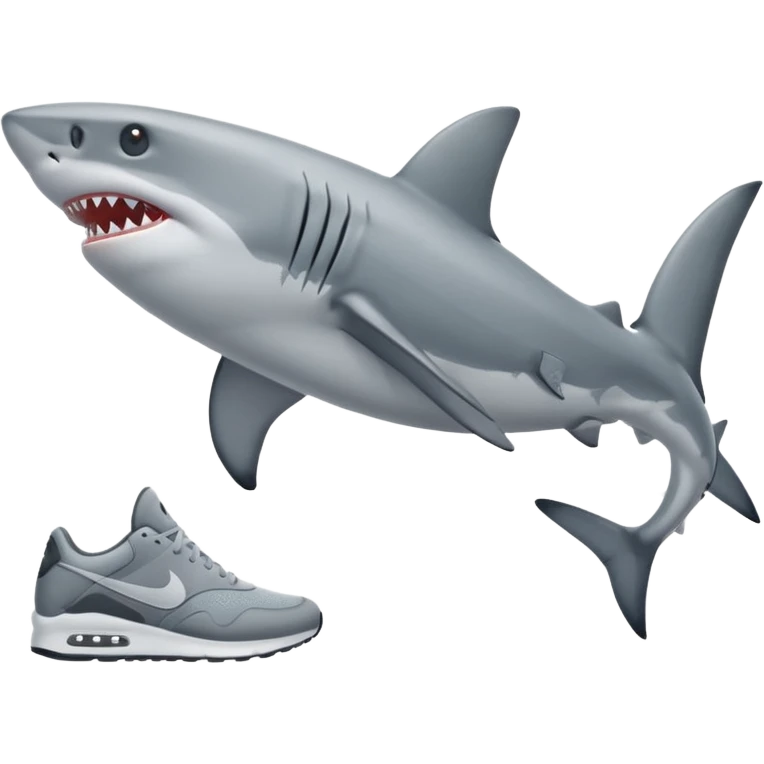 As un tiburón con zapatos nike emoji