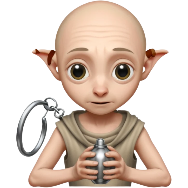 Dobby the house elf in steel chastity cage emoji