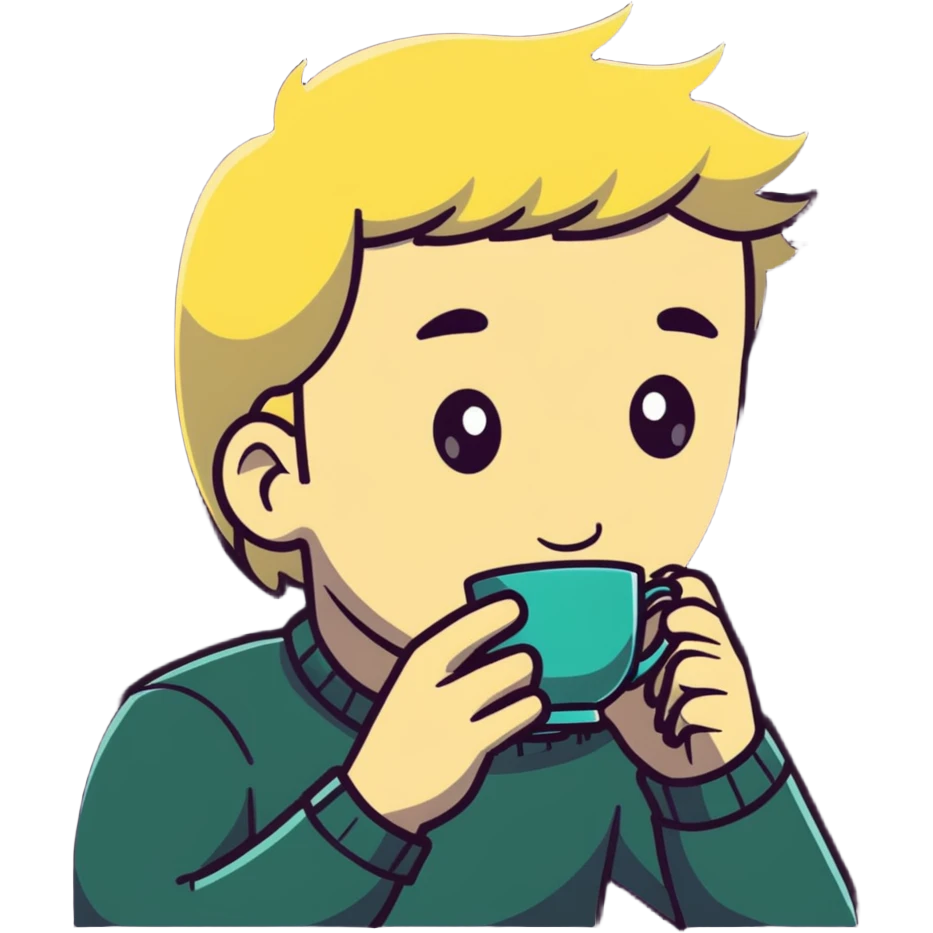 long blonde male sipping tea emote emoji
