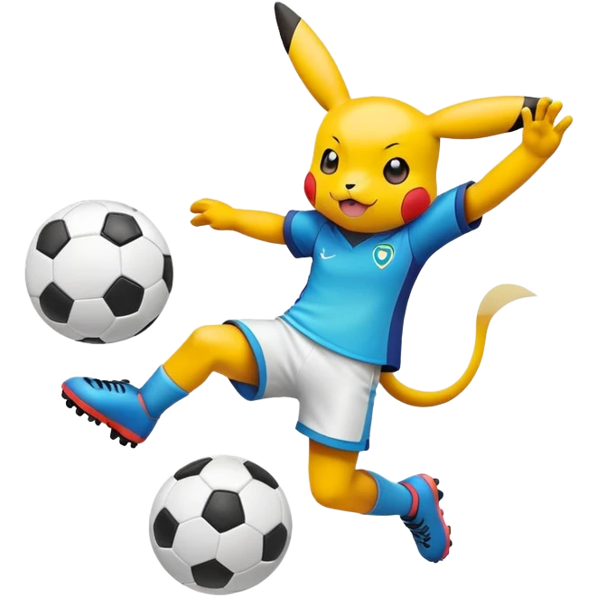 Pokemon playing soccer emoji