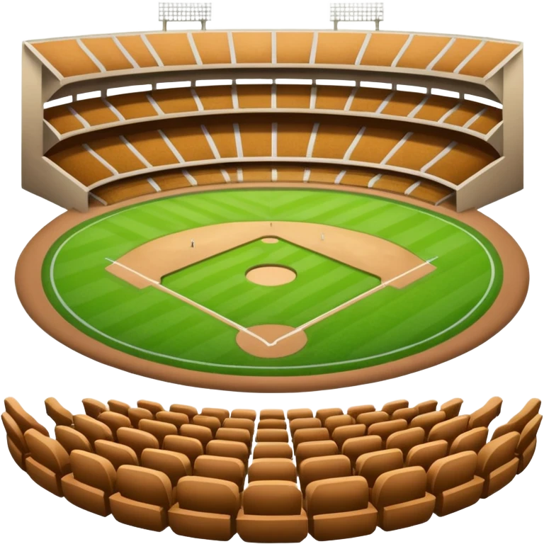 "iOS style stadium emoji, circular with seats and a field, no background" emoji