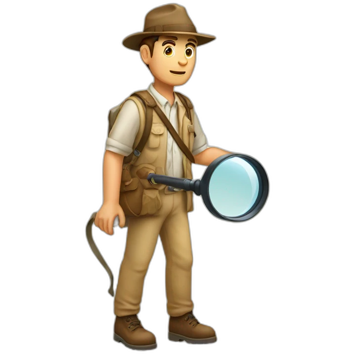 archaeologist searching with magnifying glass walking emoji