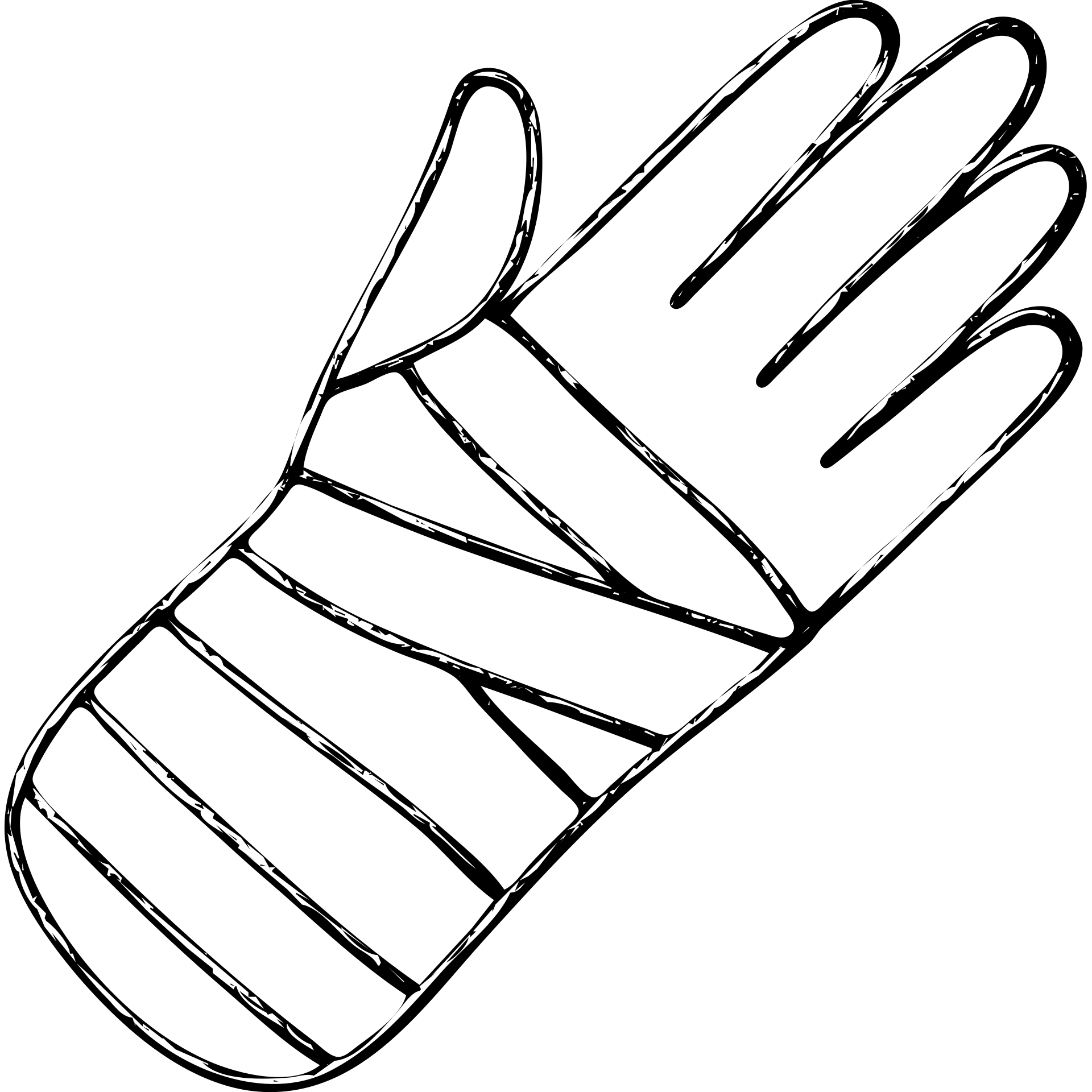 hand-drawn outlined hand in a cast icon emoji