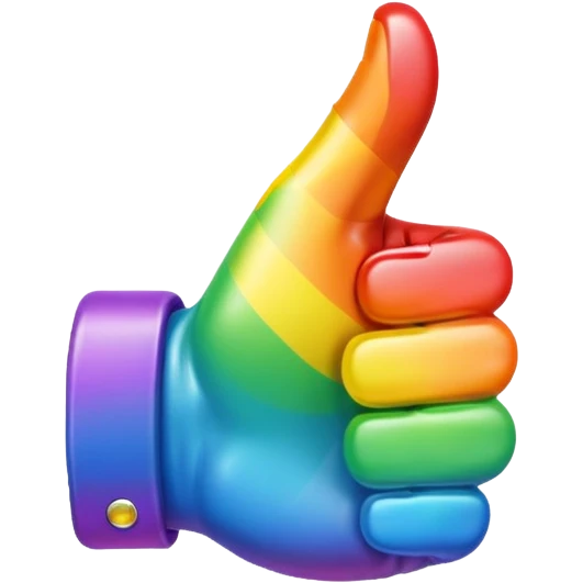 rainbow colored thumbs up emoji