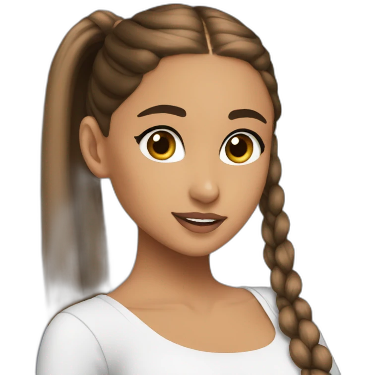 Ariana Grande with ponytail emoji