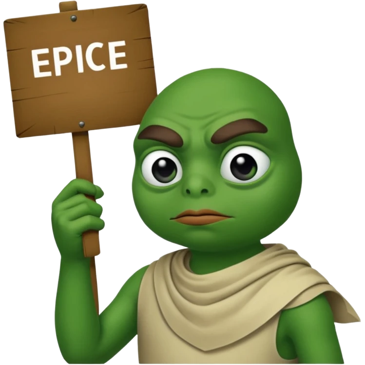 Pepe holding a sign says blame epiic emoji