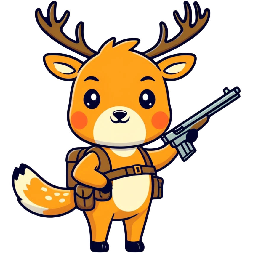Deer with shotgun emoji