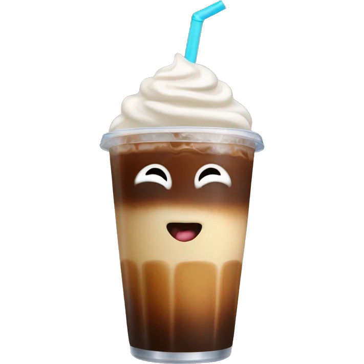 Iced coffee with milk and straw emoji