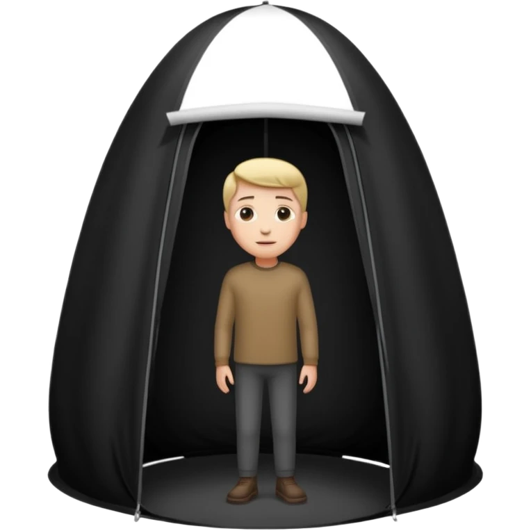 black Tall Oval Narrow Pop up one person standing tent  emoji