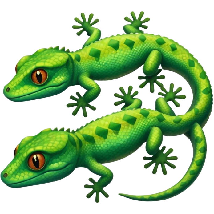 A gekco with ten heads emoji