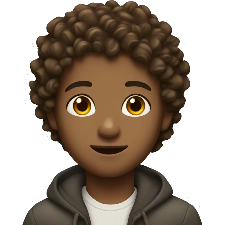 boy with brown curly hair and lighting skin  emoji