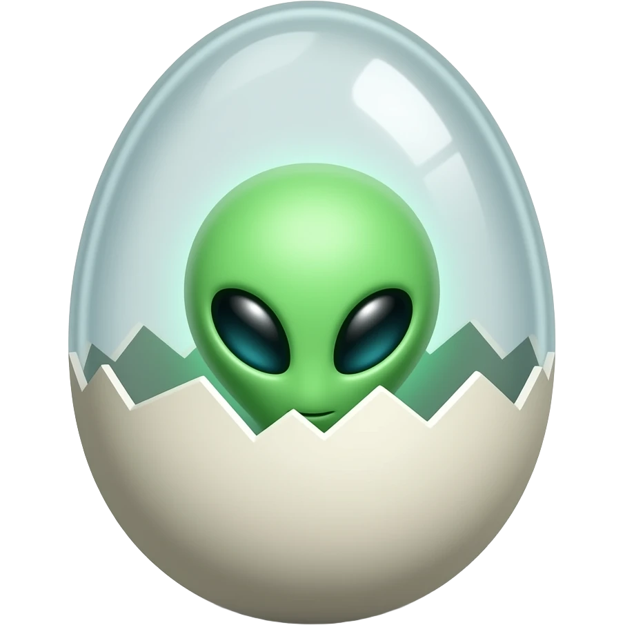 Alien in egg emoji