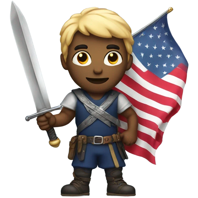 Guy with sword and American flag emoji