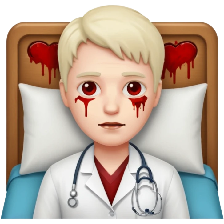 docctor on bed with blood emoji