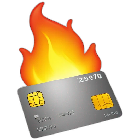 credit card on fire emoji
