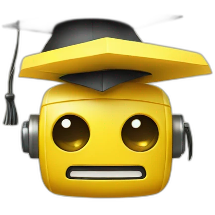yellow robot with mortarboard on its head emoji