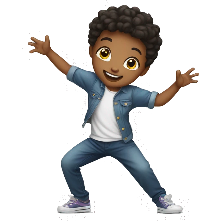 Cute kid dancing emoji