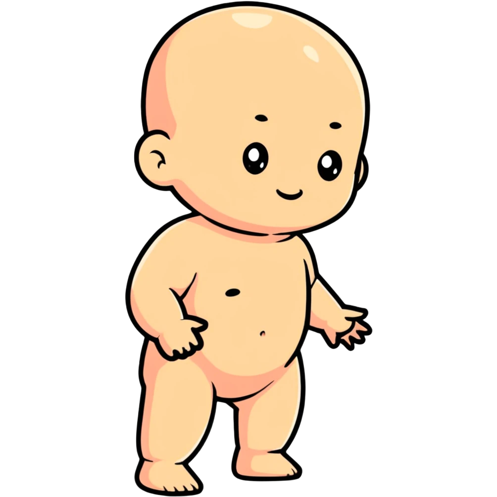 baby standing with back facing emoji