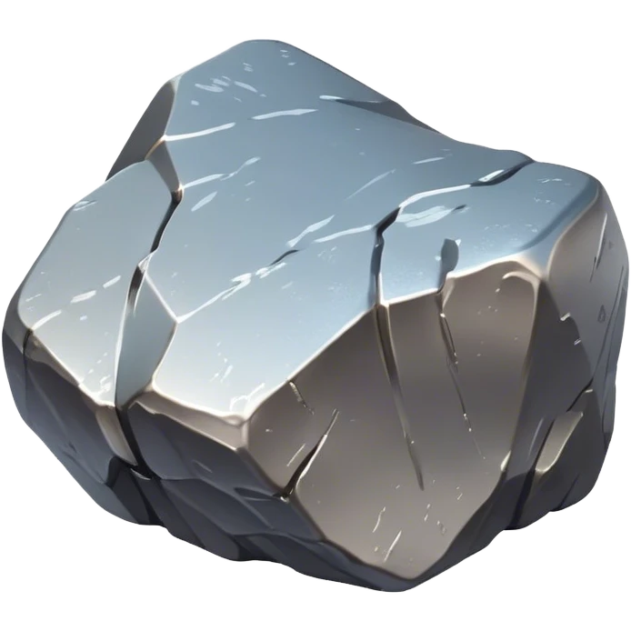 Cinematic Realistic Nickel Ore, Bright and shiny, with a rough, metallic surface reflecting light in soft, gleaming waves. The metal has a subtle luster and is both sturdy and raw in its form. Soft glowing outline, capturing the essence of durability and modern elegance in raw nickel ore. emoji