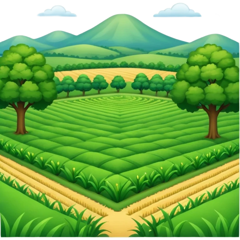 crop field surrounded by trees emoji