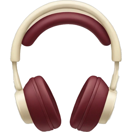 burgundy and cream headphones emoji