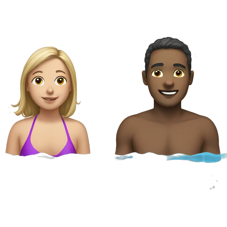Swimming lessons kid and adult woman  emoji