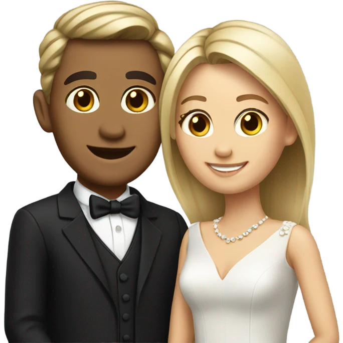 smiling couple in formal attire emoji