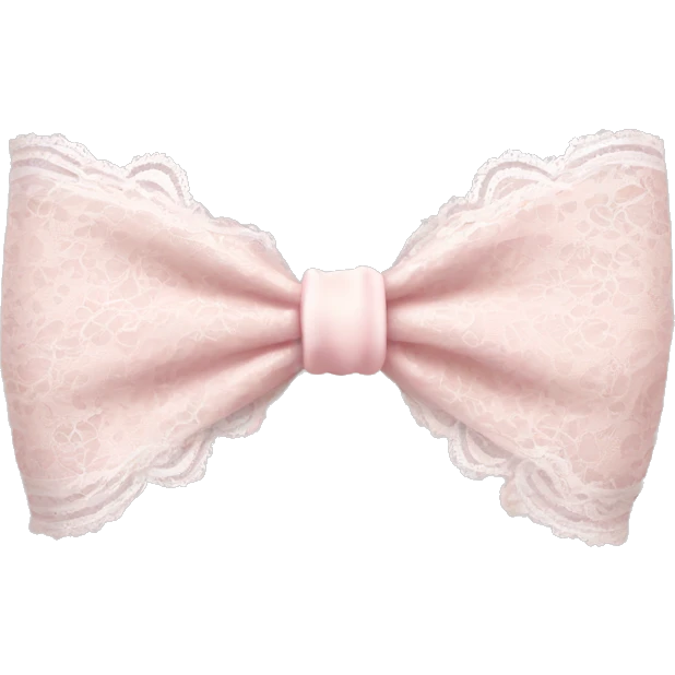light pink bow with white lace  emoji