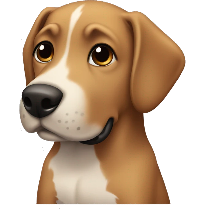 Dog with black muzzle brown body sitting  emoji