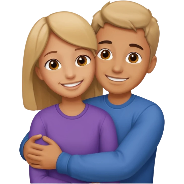  un homme serre sa sœur dans ses bras emoji