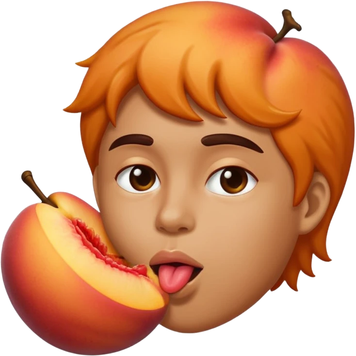 Me licking a peach emoji