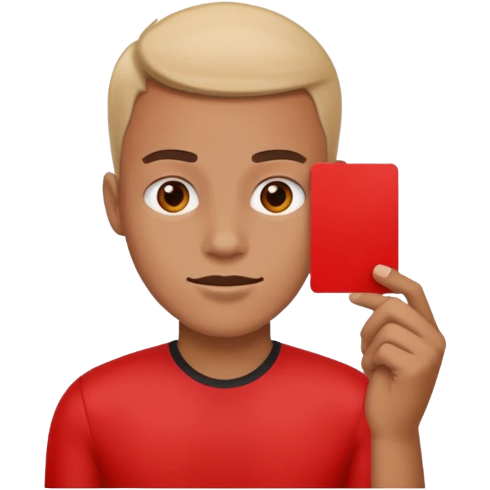 Ref with red card emoji