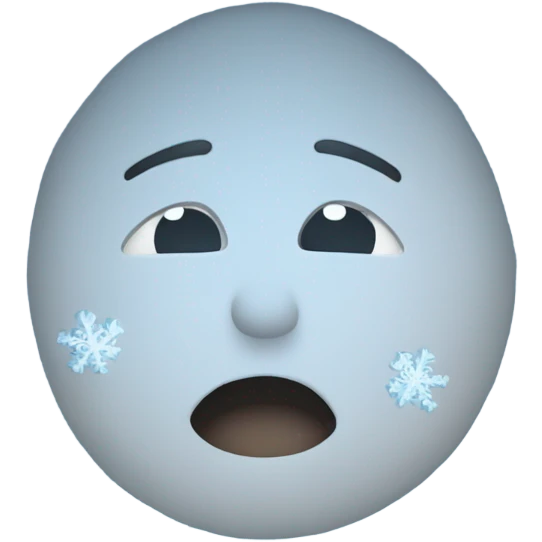 An icy mist enveloping a target, with frost and ice spreading over their body, causing them to freeze in place, surrounded by swirling snowflakes. emoji