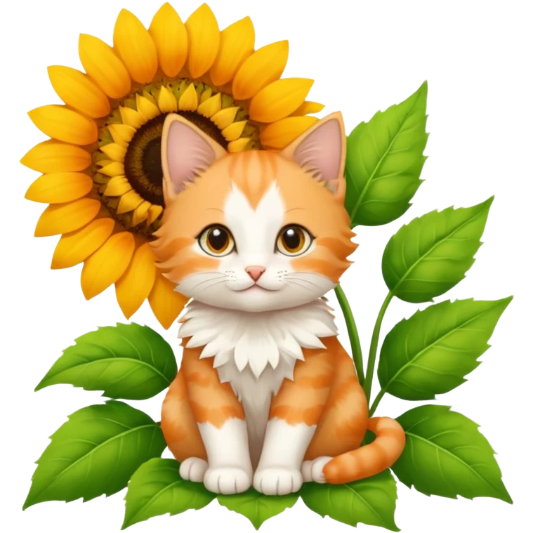 Kitten sunflower emoji