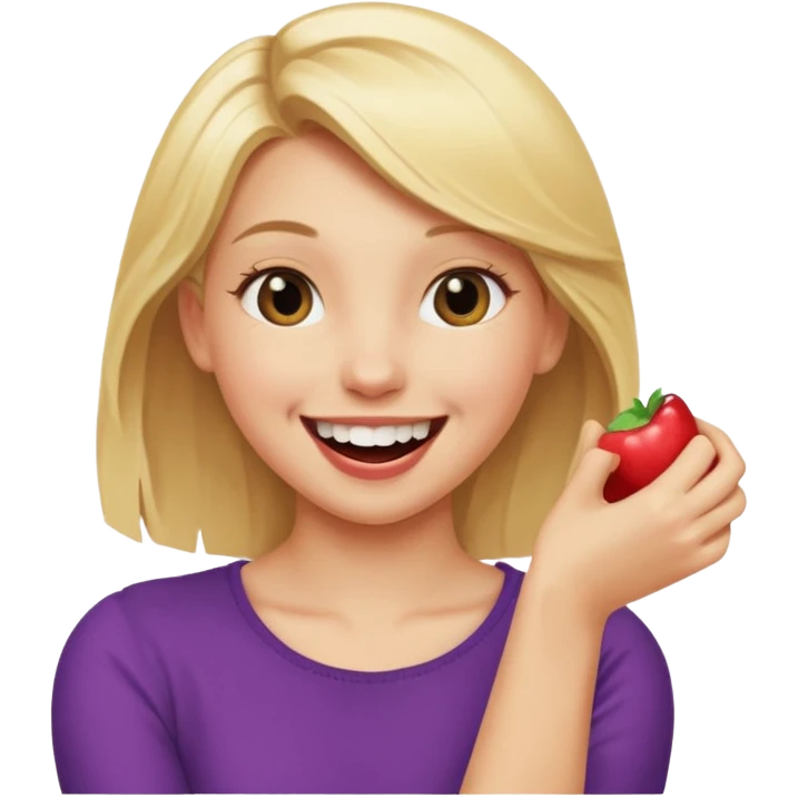 Emoji blonde girl love biting an arm emoji