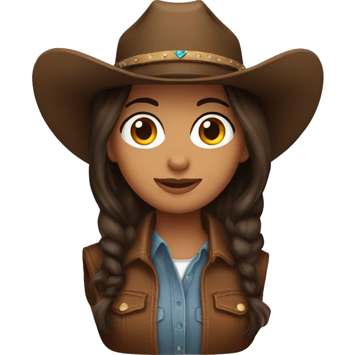 Brunette cowgirl emoji