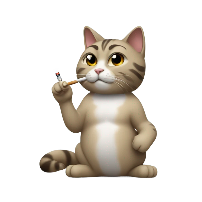 cat smoking emoji