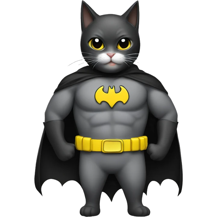 Cat dress as batman with banana symbol emoji