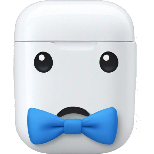 airpods with blue bow emoji