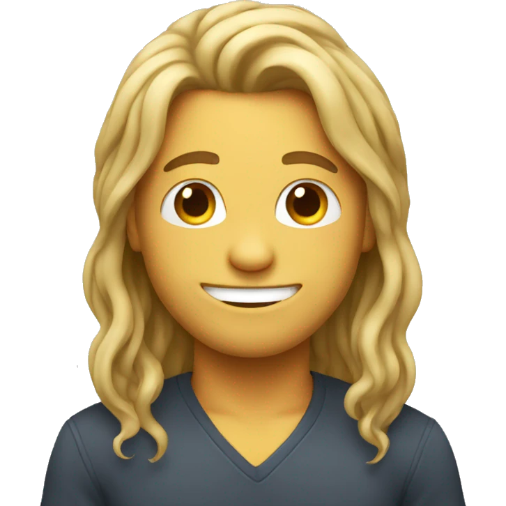 Smiley emoji with long hair male emoji