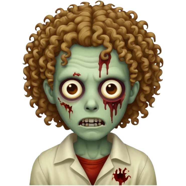 zumbie curly hair emoji