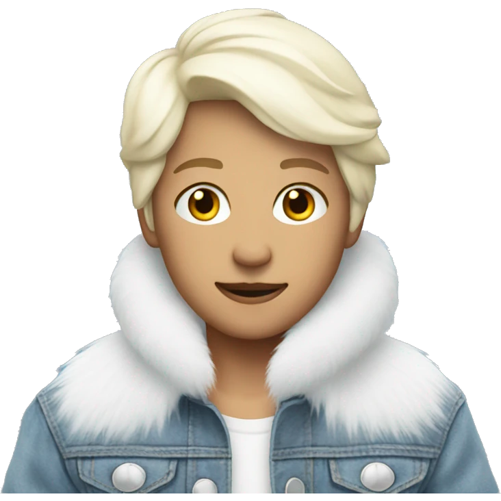 Light Denim Jackets with white fur emoji