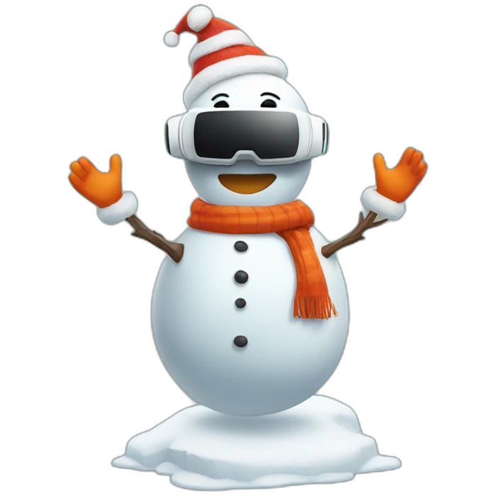 Snowman in vr headset,full body emoji