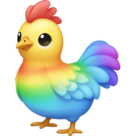 Rainbow kawaii small chicken emoji  emoji