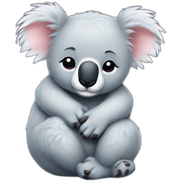 cuddling koalas happy sleepy emoji