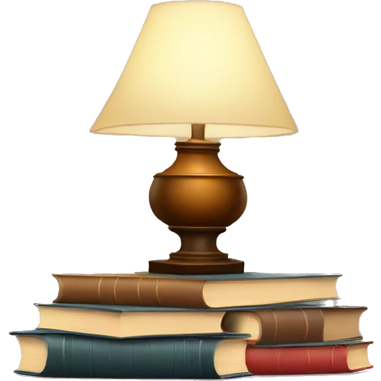 Lamp and stacks of books  emoji