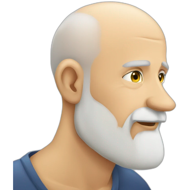 older buzz cut European white bearded  man kissing bald older Ethiopian bearded  man emoji
