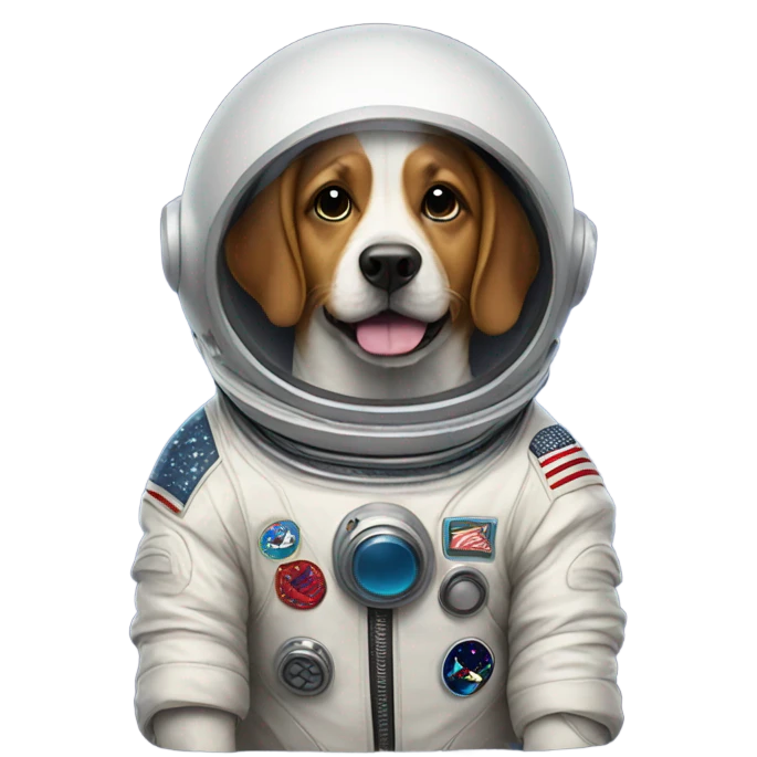 Dog wearing a astronaut suit  emoji