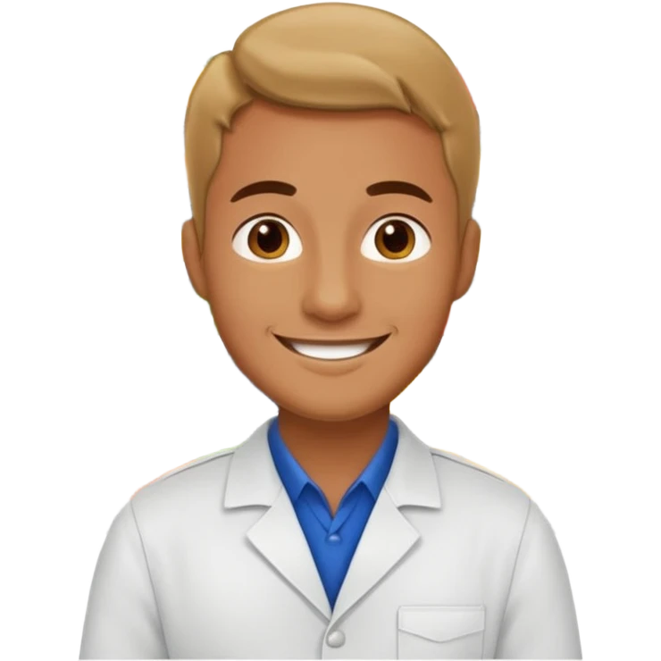 Happy man working in a supermarket emoji